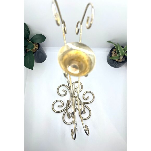 Vintage Metal Reindeer Candle Holder With Scroll Design - Picture 8 of 9